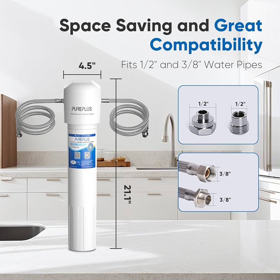 峰電 FilterPLUS Pro PURE PUREPLUS Under Sink Water Filter, 40,000 Gallons Capacity